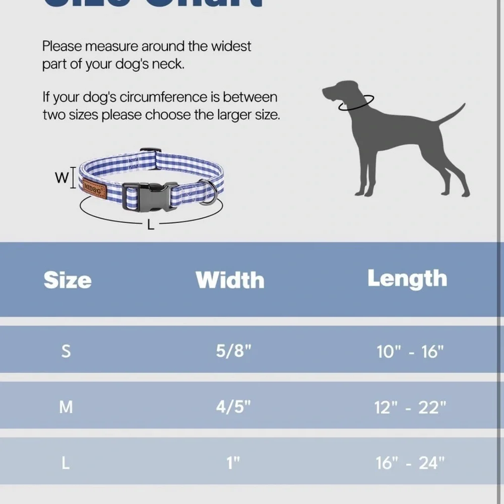 Tag Holder Case, Air Tag Pet Collar with Quick-Release Metal Buckle Blue Plaid M